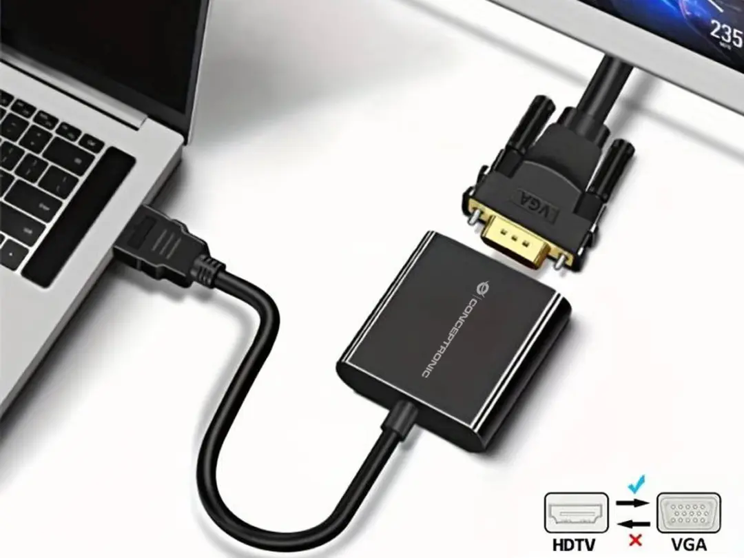 Conceptronic ABBY20B HDMI naar VGA Adapter 0,25m - Zwart - afbeelding 2 van 6