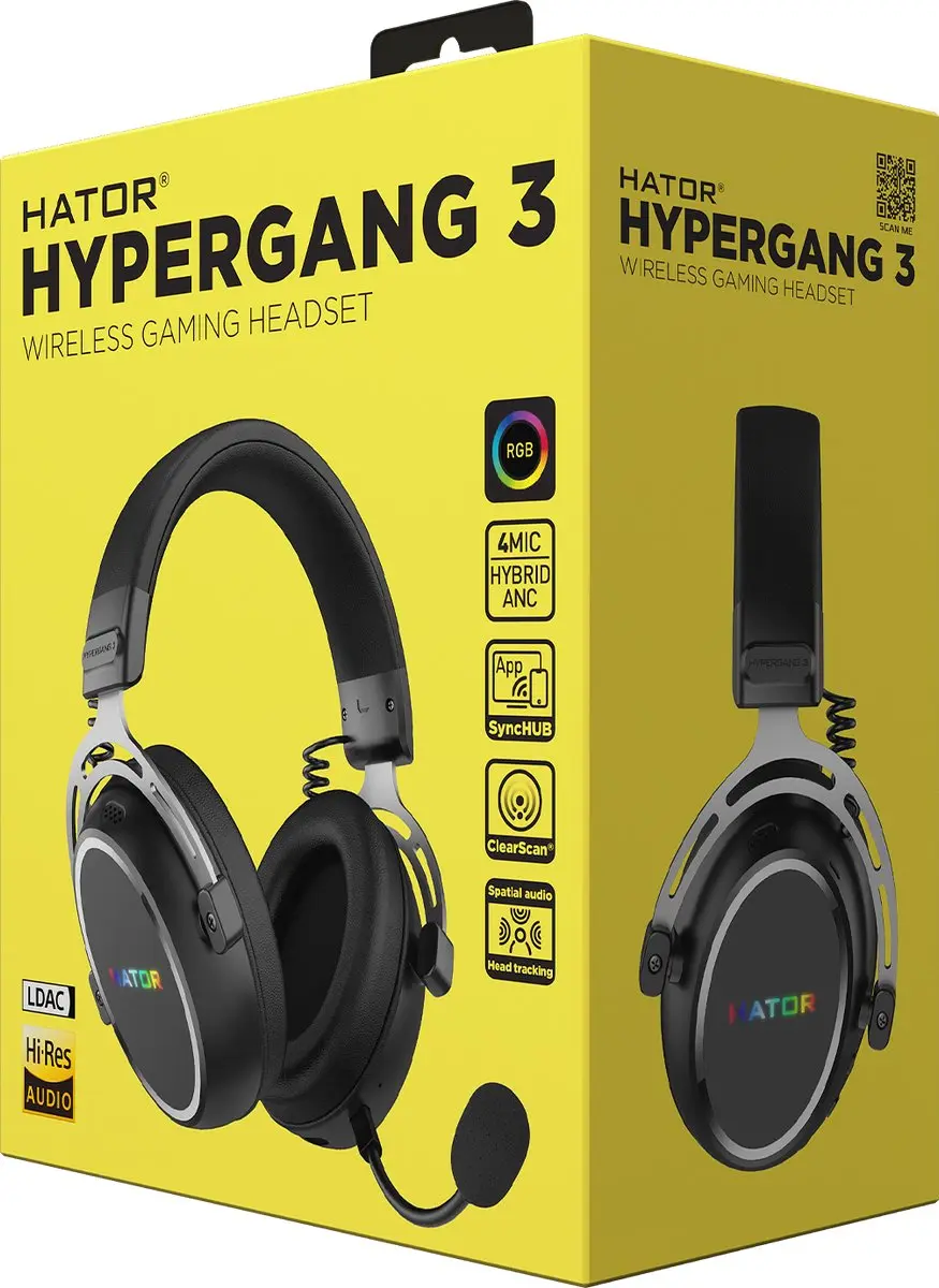HATOR Hypergang 3 ESH55 Draadloze Gaming Headset - Zwart