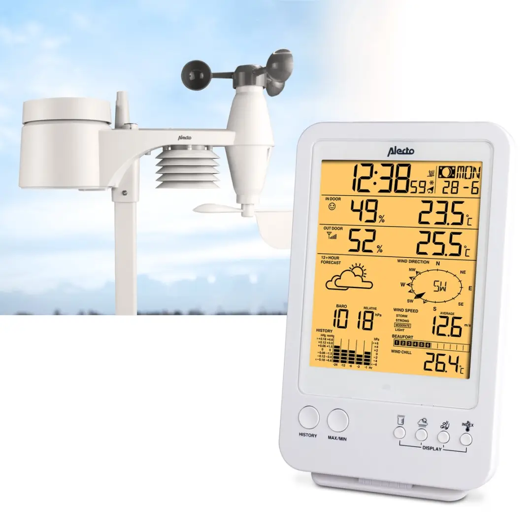 Alecto WS-4800 Professioneel Weerstation - 6-in-1 Wit