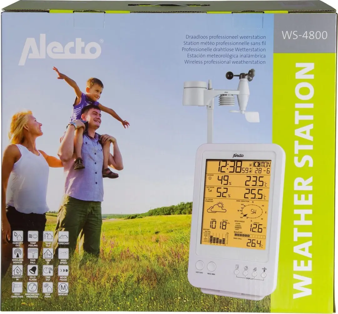 Alecto WS-4800 Professioneel Weerstation - 6-in-1 Wit - afbeelding 6 van 6