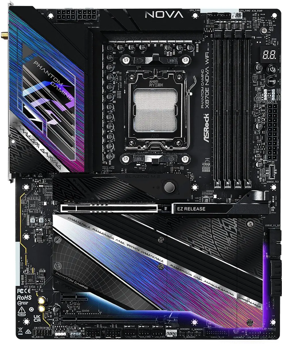 ASRock X870E Nova WiFi Moederbord - AM5 - DDR5 - Wi-Fi 7