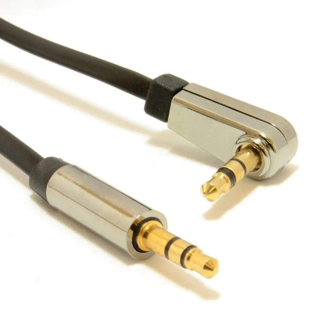 Cablexpert 3.5mm Stereo Audiokabel 90° - 1m - Zwart