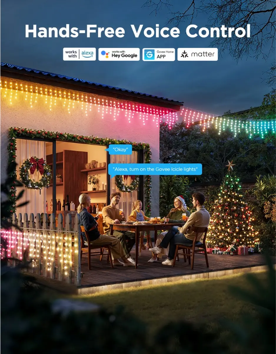 Govee Icicle Lights 10m Matter RGBIC LED - 400 Lichtpunten - Mat Glas
