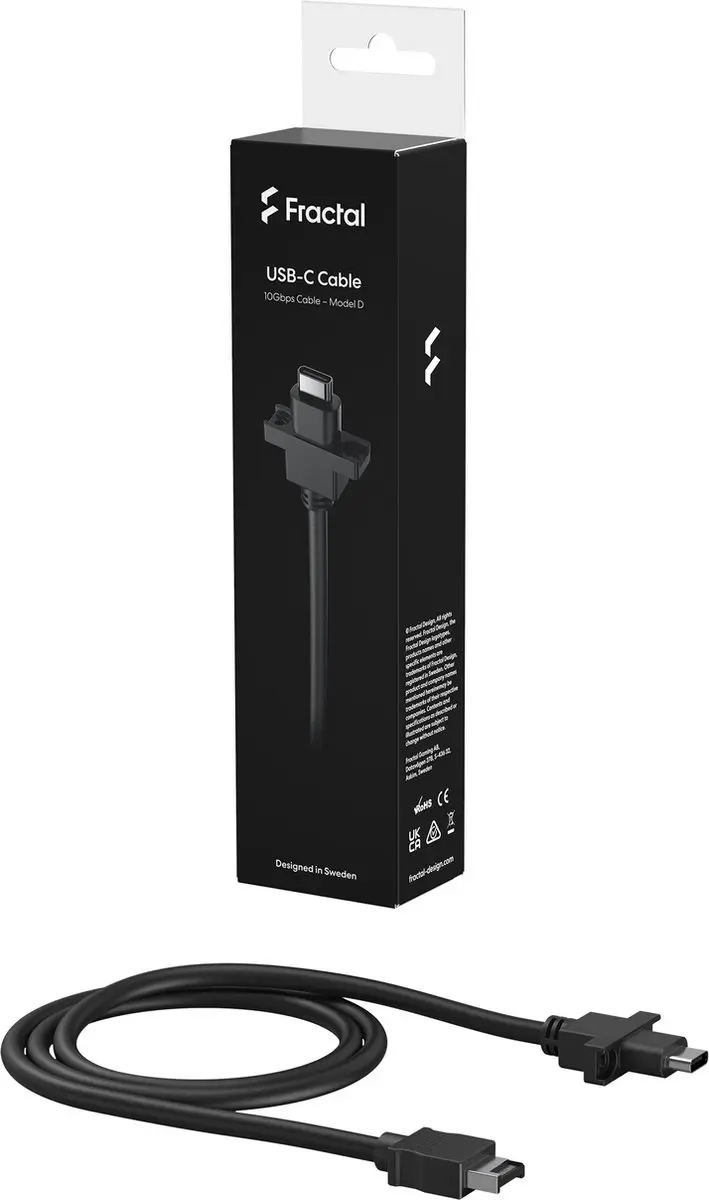 Fractal Design FD-A-USBC-001 USB-C Kabel 0,67m - Zwart
