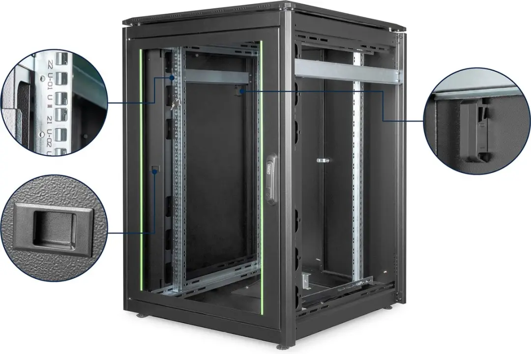 Digitus DN-19 22U-8/8-B-1 Vrijstaand Rack - Zwart