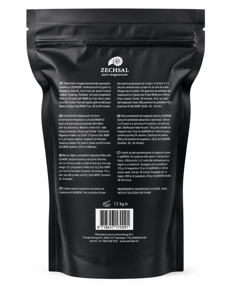 Zechsal Sport Flakes Magnesium MSM Badzout 1,1kg