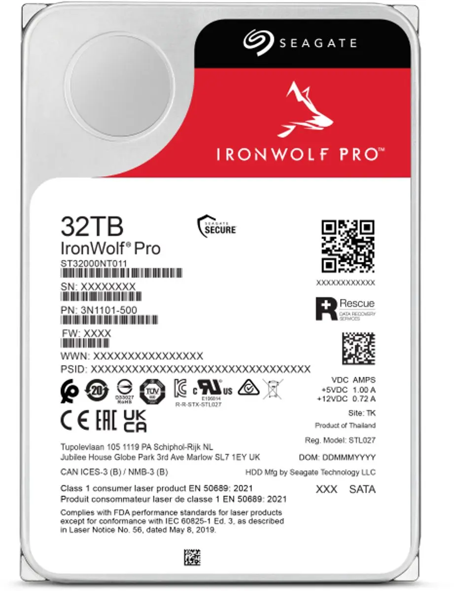 Seagate IronWolf Pro ST32000NT000 Harde Schijf 32TB 7200 RPM