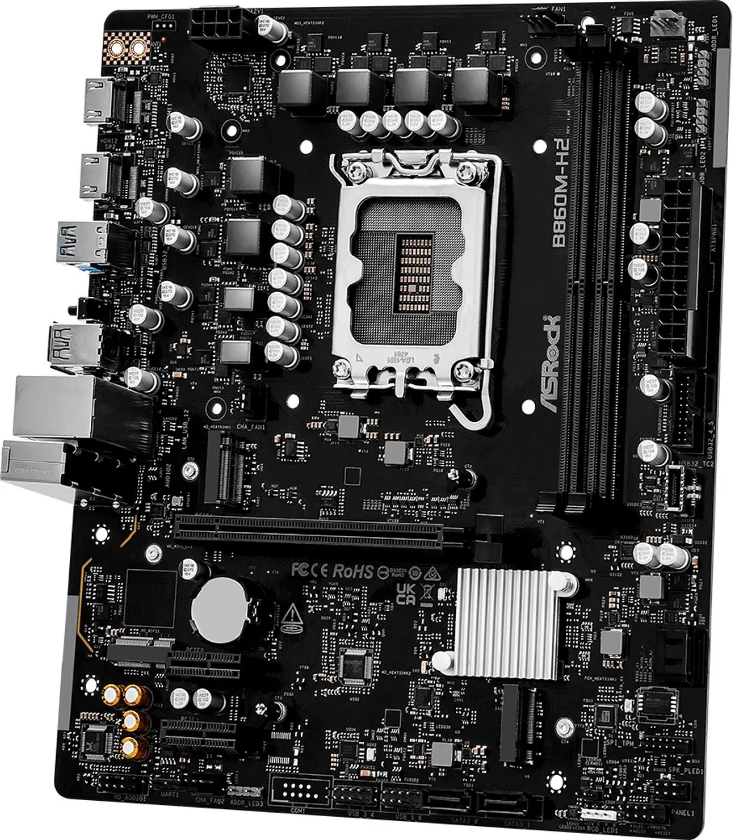 ASRock B860M-H2 microATX Moederbord - Intel B860 - LGA1851