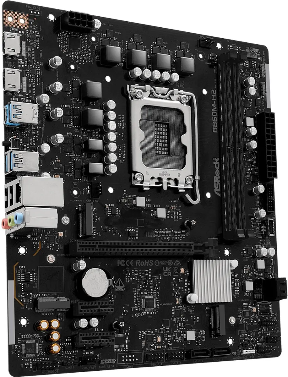 ASRock B860M-H2 microATX Moederbord - Intel B860 - LGA1851