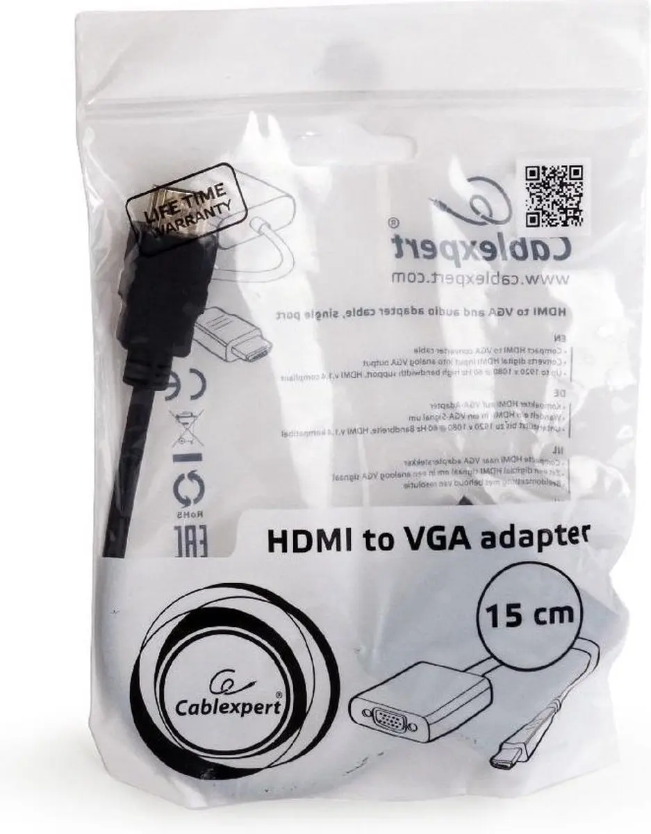 Cablexpert HDMI naar VGA Adapter - Zwart