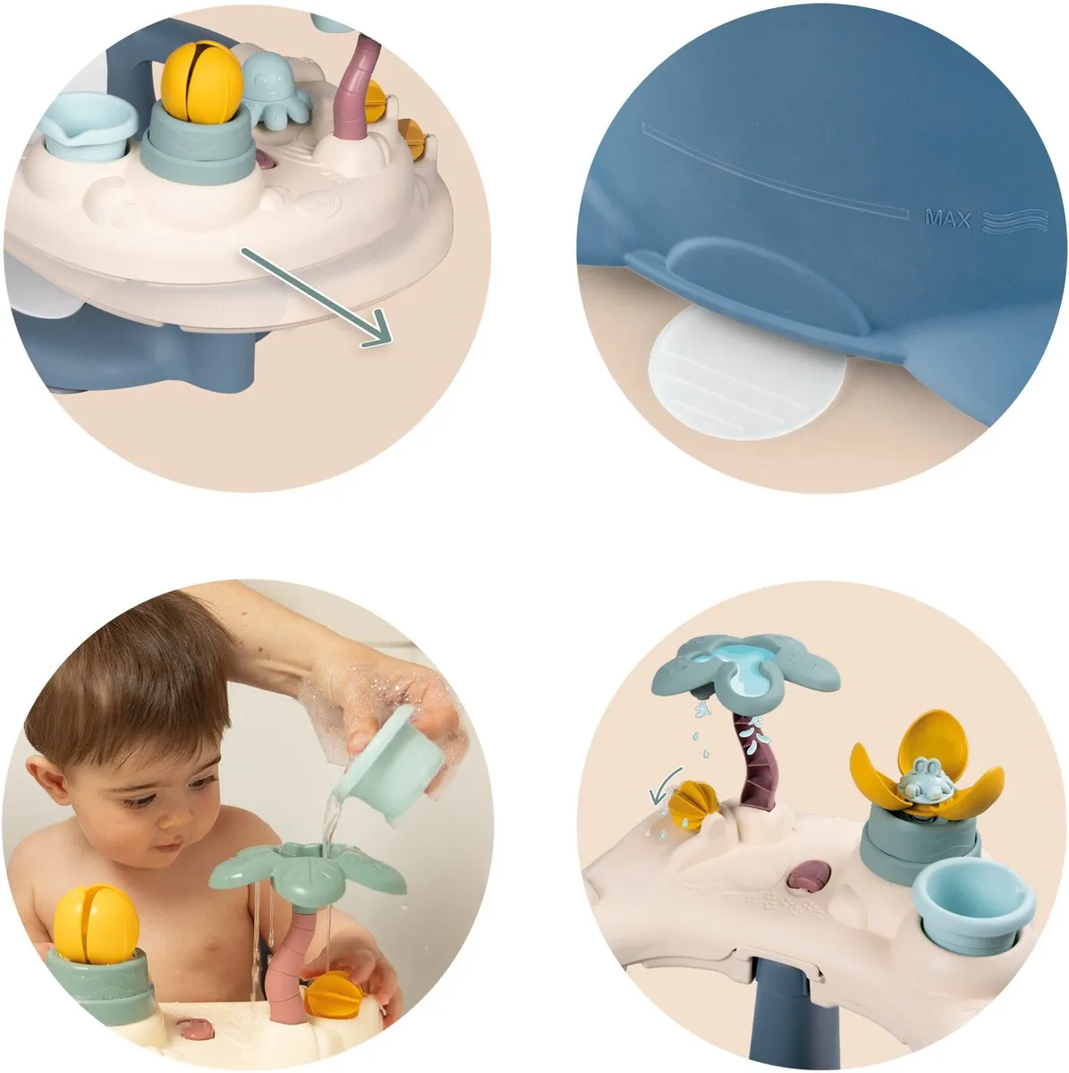 Smoby 7600140408 Babyzitje Bad - Blauw/Geel/ Groen/Wit