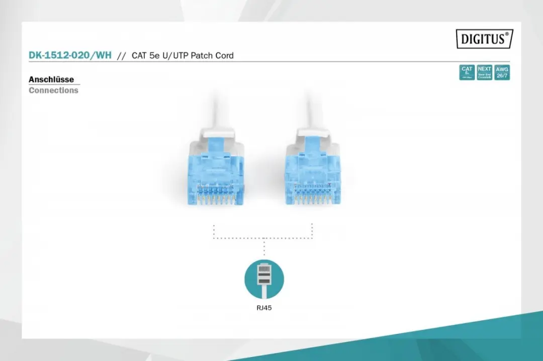 Digitus DK-1512-020/WH Patchcord UTP Cat 5E Wit 2m
