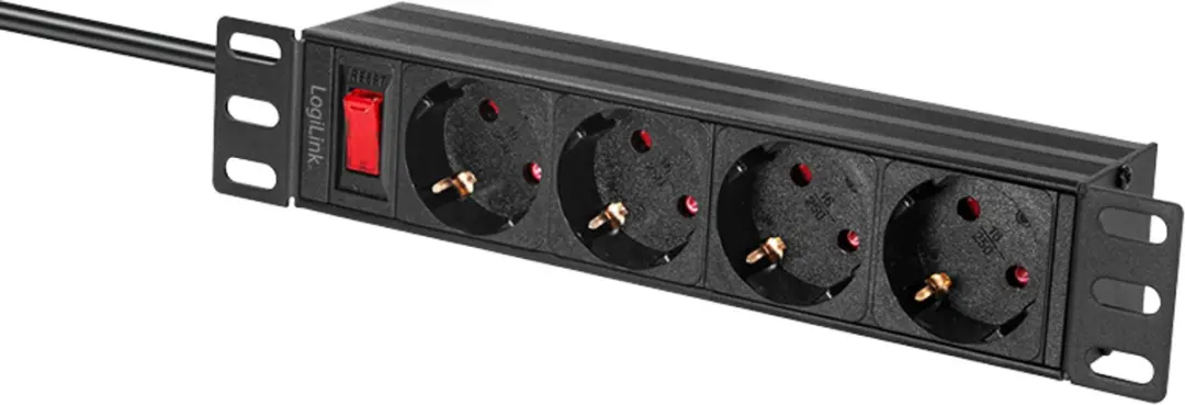 Logilink PDU4B01 Stekkerdoos 4-voudig - 3600W - 2m - Zwart