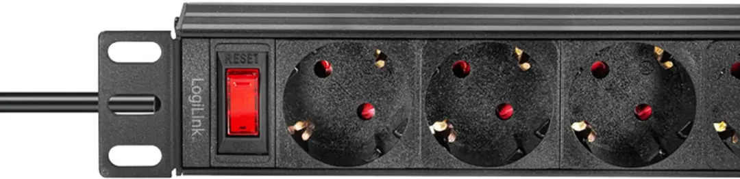 Logilink PDU4B01 Stekkerdoos 4-voudig - 3600W - 2m - Zwart - afbeelding 6 van 6
