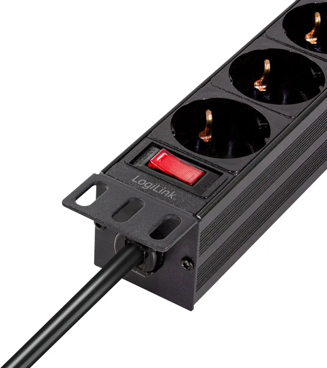 Logilink PDU4B01 Stekkerdoos 4-voudig - 3600W - 2m - Zwart