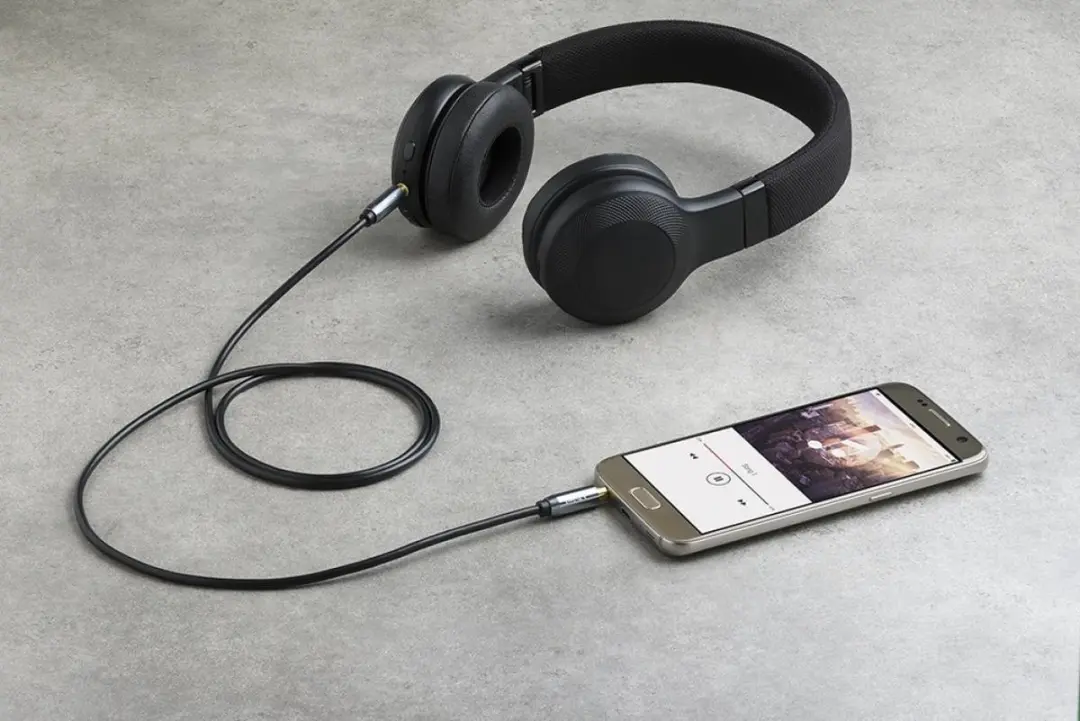PNY C-AM-AM-C01-03 Audiokabel 1m - 3,5mm - Zwart/Grijs