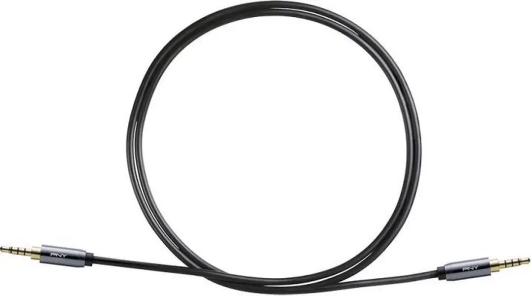 PNY C-AM-AM-C01-03 Audiokabel 1m - 3,5mm - Zwart/Grijs