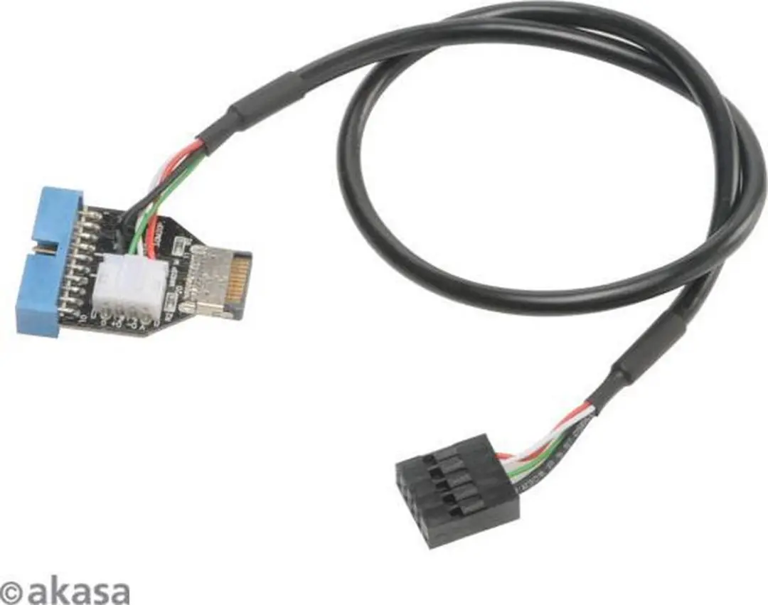 Akasa AK-CBUB38-40BK USB-adapterkabel 19-pin - Zwart - afbeelding 2 van 2