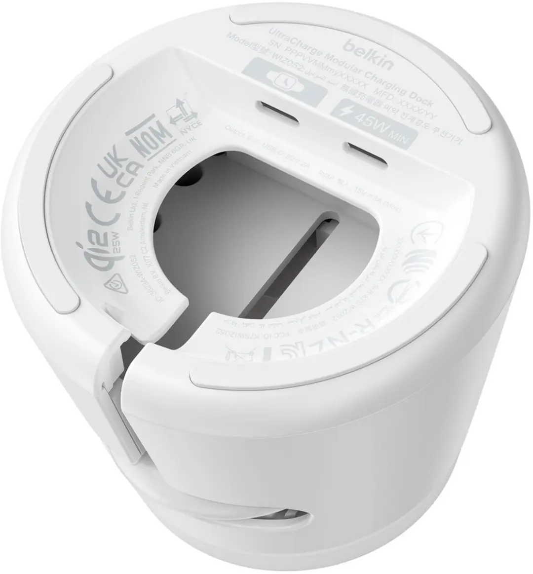Belkin WIZ052KQWH Smartphone Headset Smartwatch Oplader - 45W - Wit - afbeelding 2 van 6