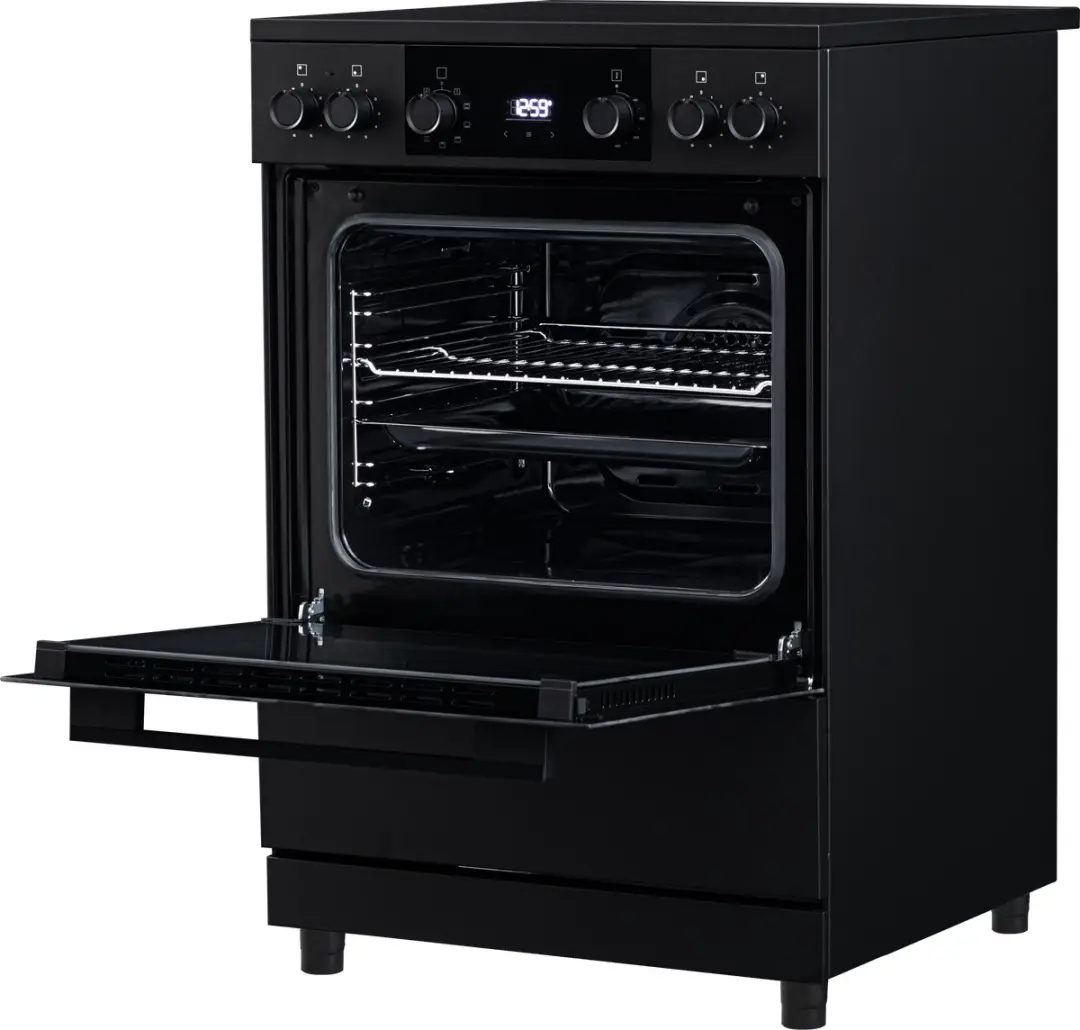 Etna FI660ZWA Inductiefornuis 60cm - 4 Zones - 60L Oven - Zwart