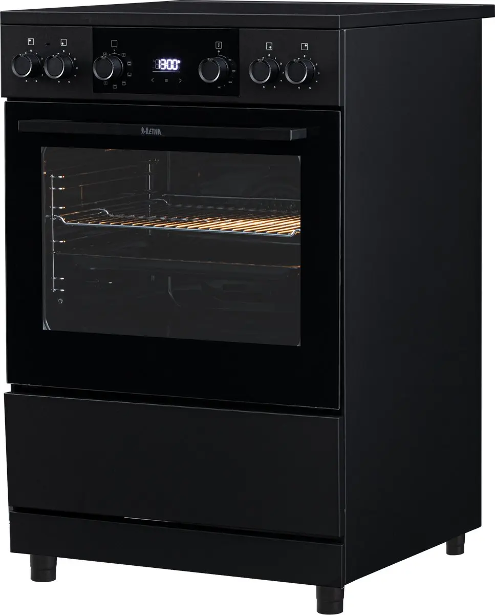 Etna FI660ZWA Inductiefornuis 60cm - 4 Zones - 60L Oven - Zwart