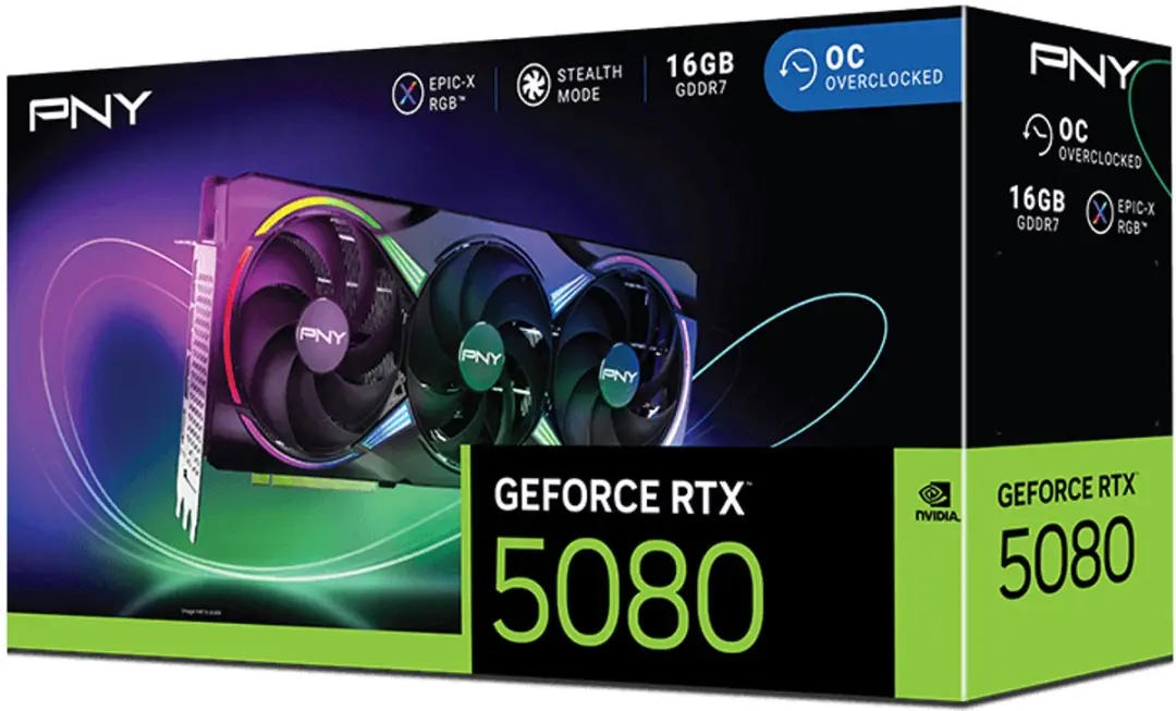PNY GeForce RTX 5080 VCG508016TFXXPB1-O Videokaart - 16GB GDDR7 - Zwart