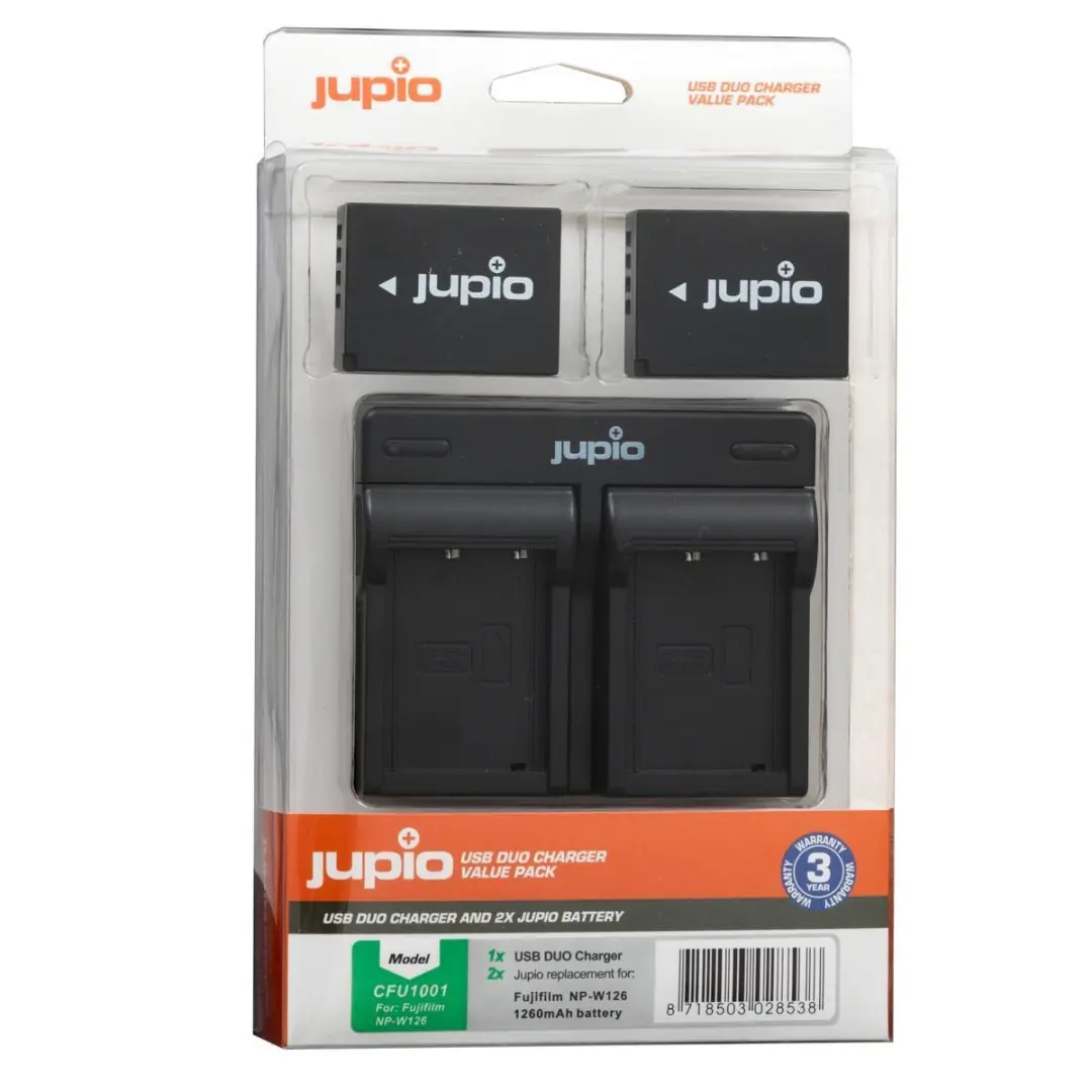 Jupio NP-W126 Kit 2x Accu 1260mAh + USB Dual Charger