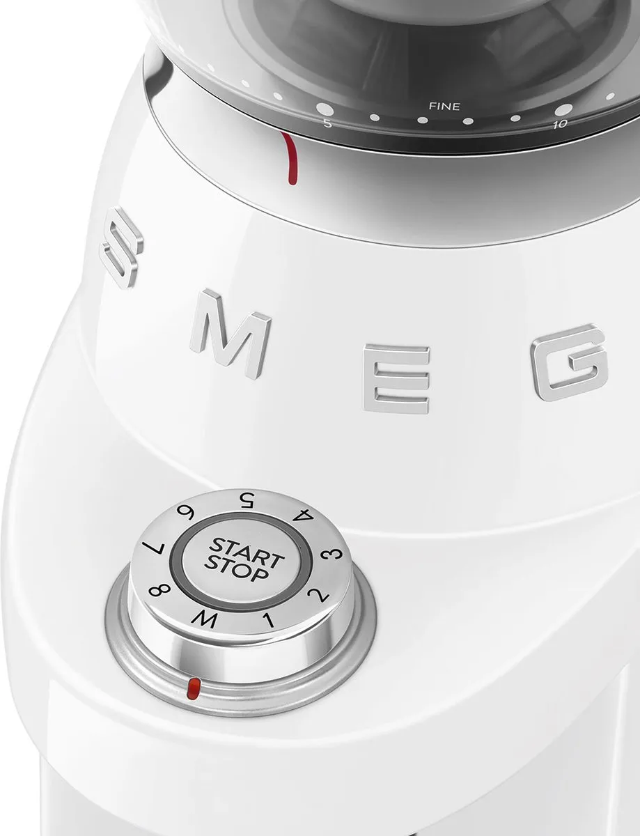 Smeg CGF03WHEU Elektrische Koffiemolen - 150W - Wit