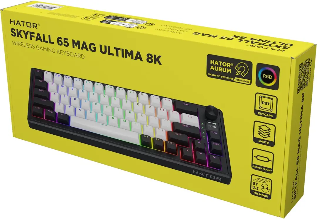 HATOR Skyfall 65 MAG ULTIMA HTK3860 Toetsenbord - 8K Wireless - Zwart/Wit