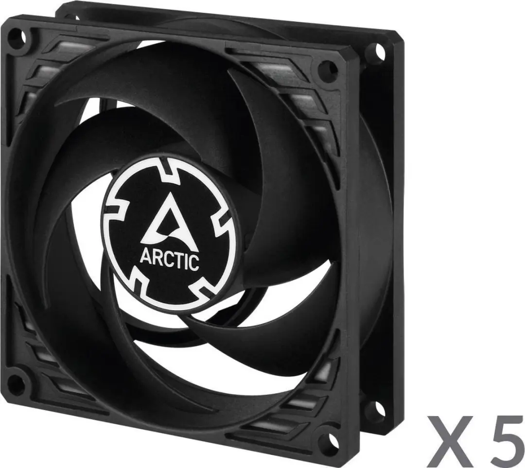 Arctic P8 PWM PST Ventilator 8cm - 5 Stuks - Zwart