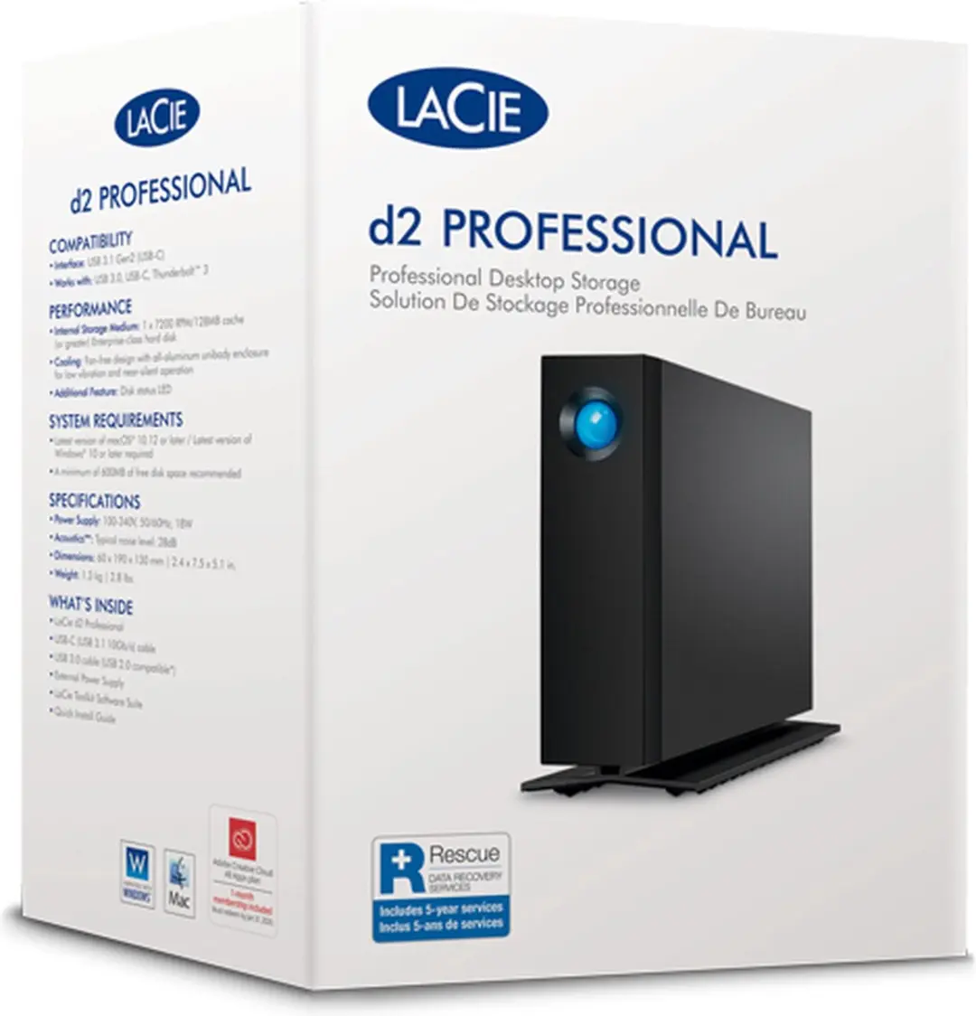 LaCie d2 Professional STHA20000800 Externe Harde Schijf 20TB - Zwart