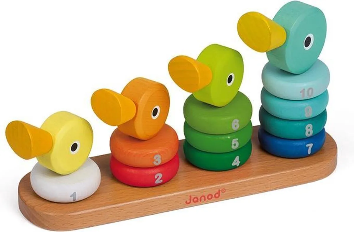 Janod Zigolos Stapeltoren Eendenfamilie 370021 - 14 Stuks - Multi