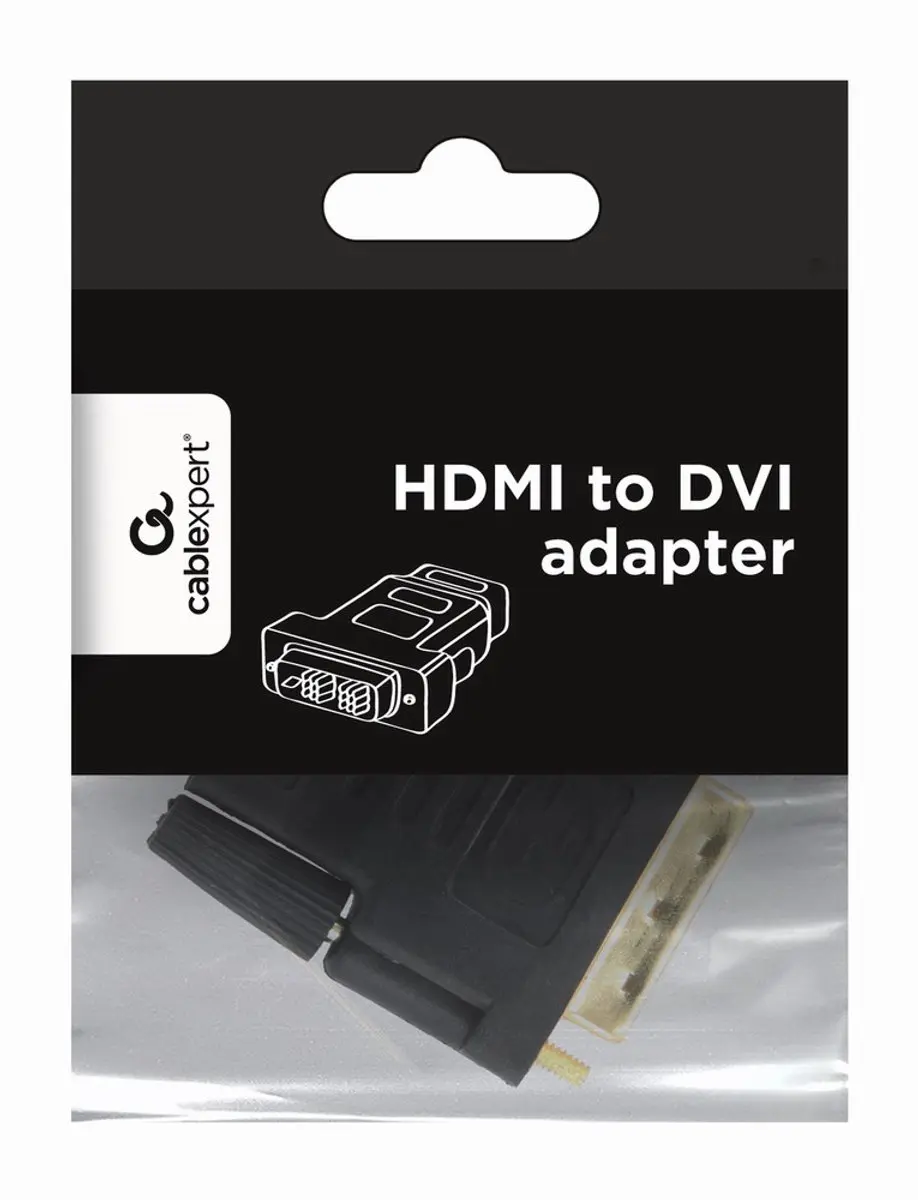 Cablexpert HDMI F naar DVI M Adapter - Zwart