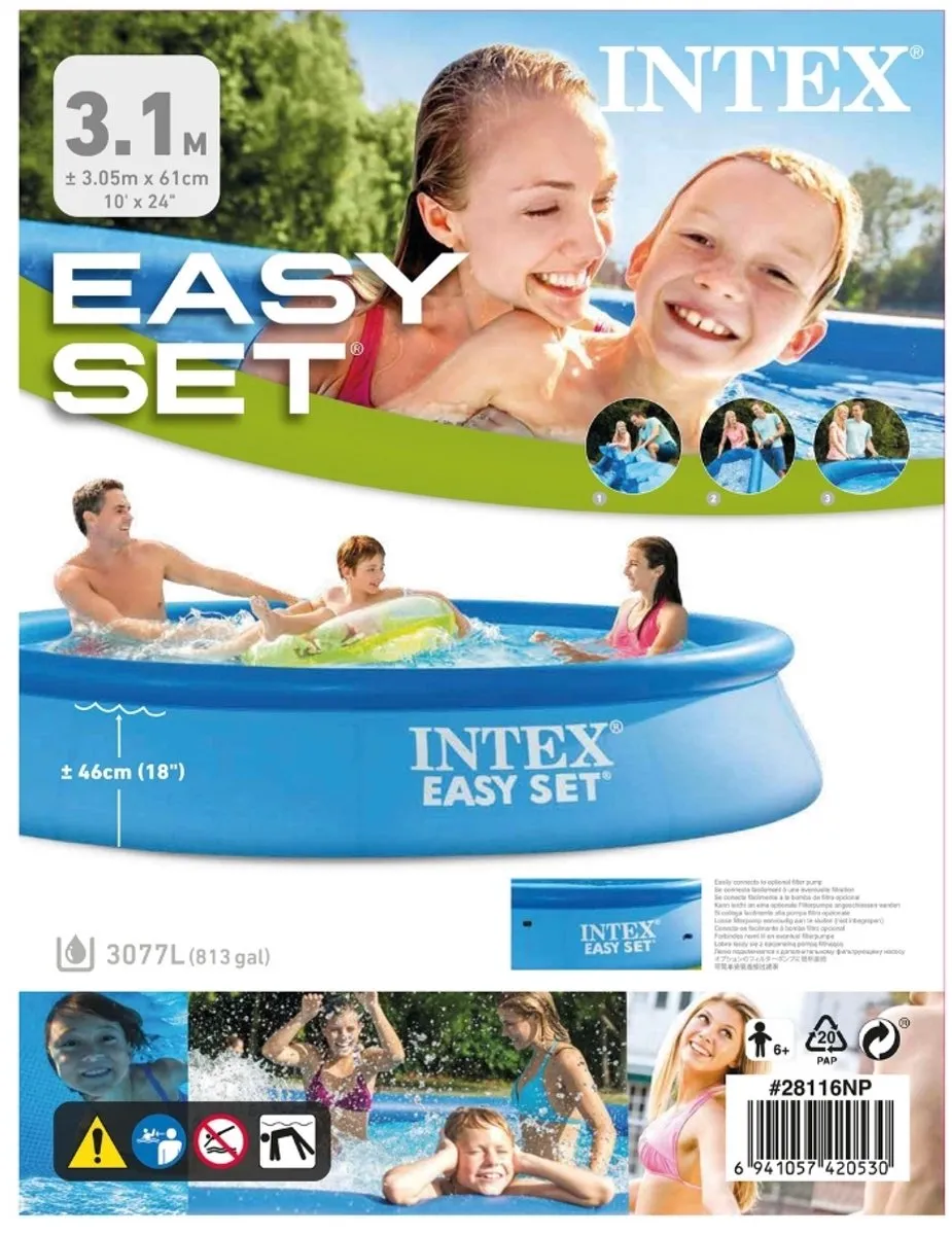 Intex Easy Set Opblaaszwembad Ø305cm - 3077L - Blauw