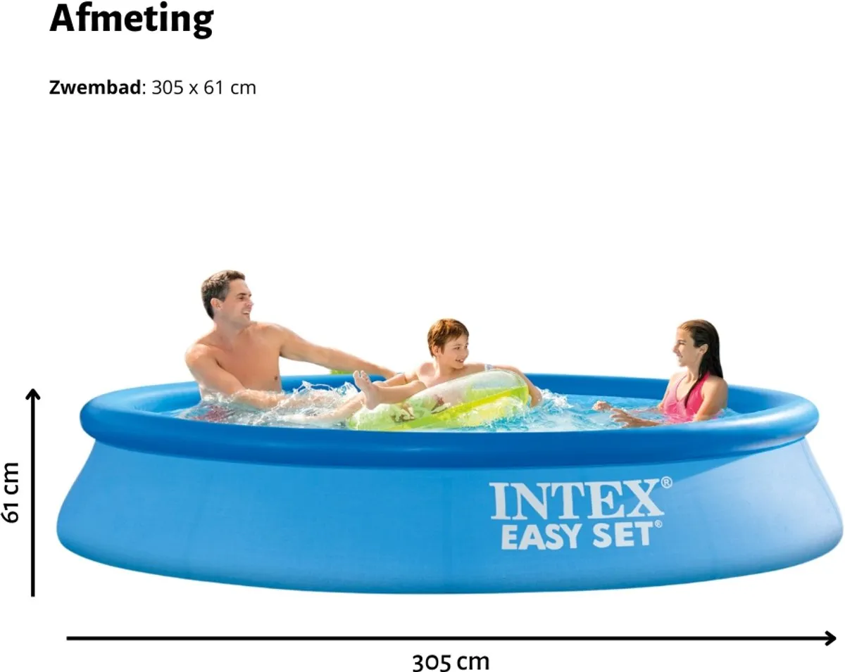 Intex Easy Set Opblaaszwembad Ø305cm - 3077L - Blauw