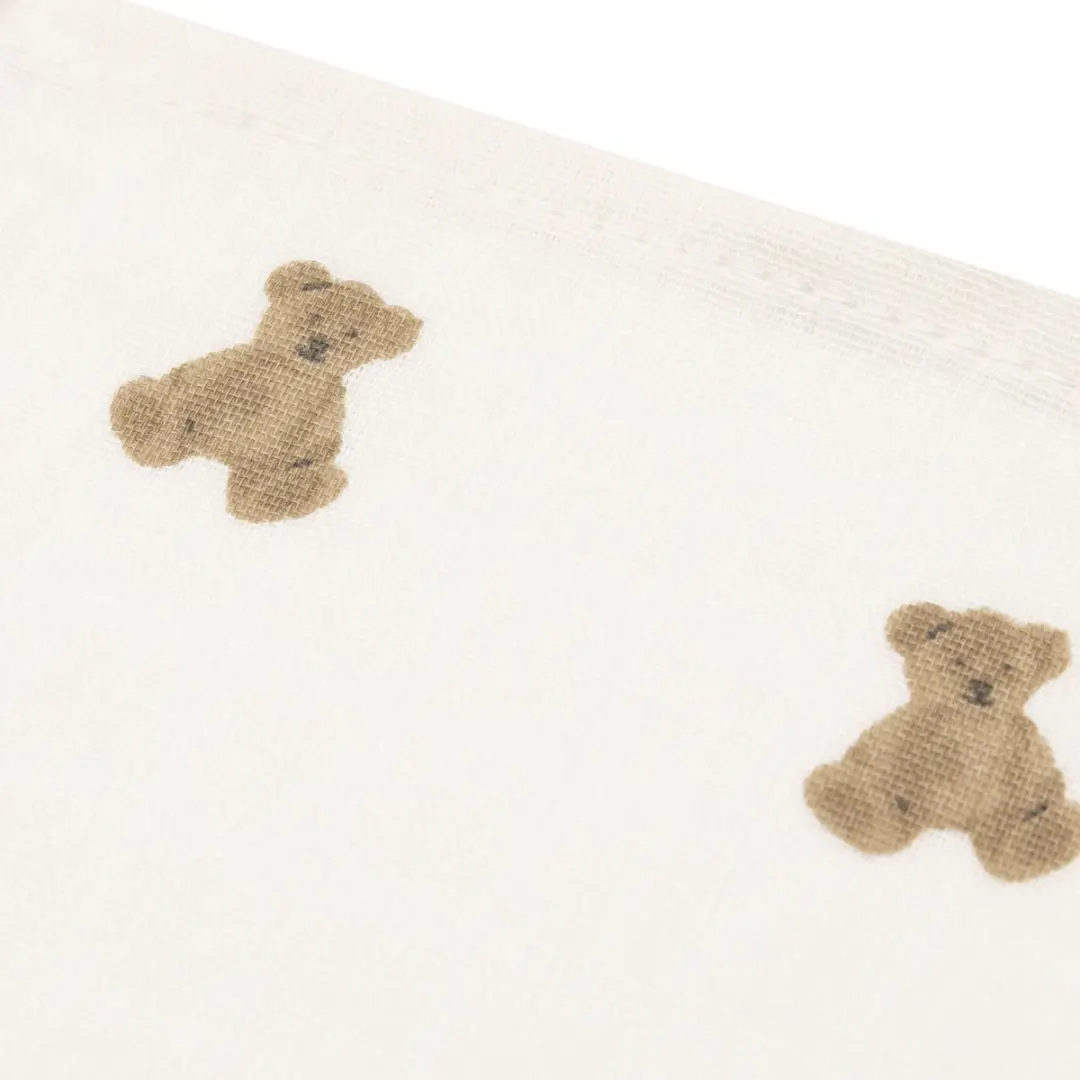 Jollein Hydrofiel Monddoekje 31x31cm Mini Teddy Bear - 3 Stuks