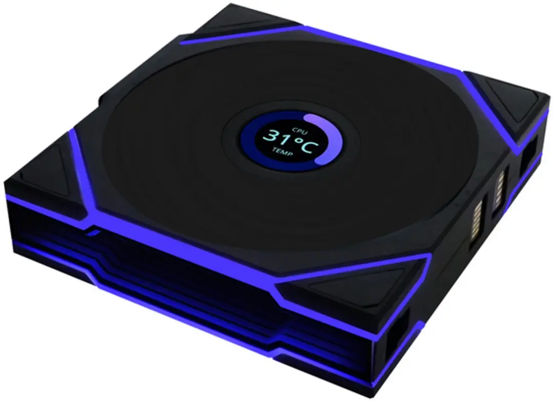 Lian Li Uni Fan TL Wireless LCD 120mm - Zwart