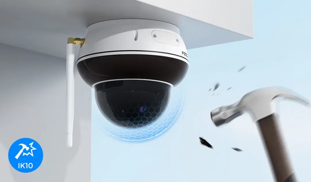 Foscam D8T 4K Vandalismebestendige WiFi PT Buitencamera - Wit