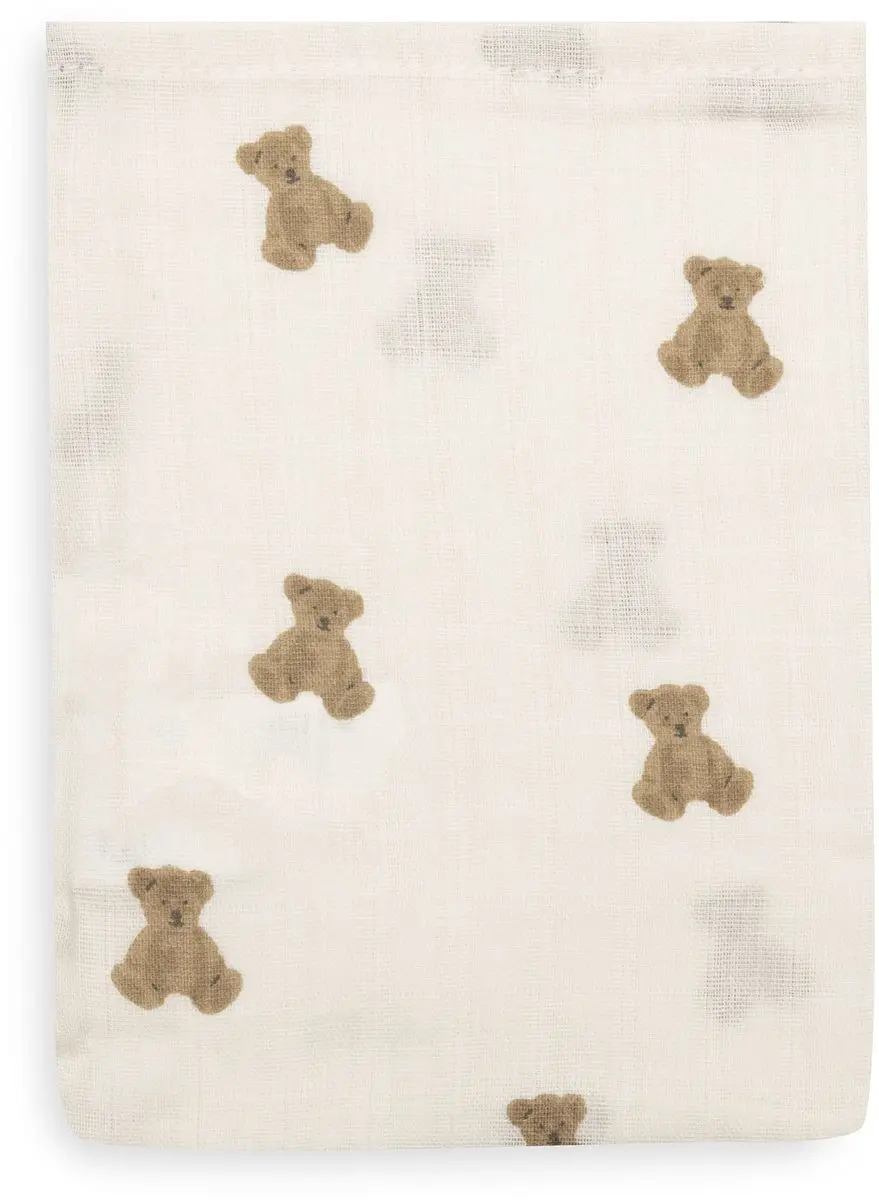 Jollein Hydrofiel Washandje Mini Teddy Bear - 3 Stuks - Multicolor