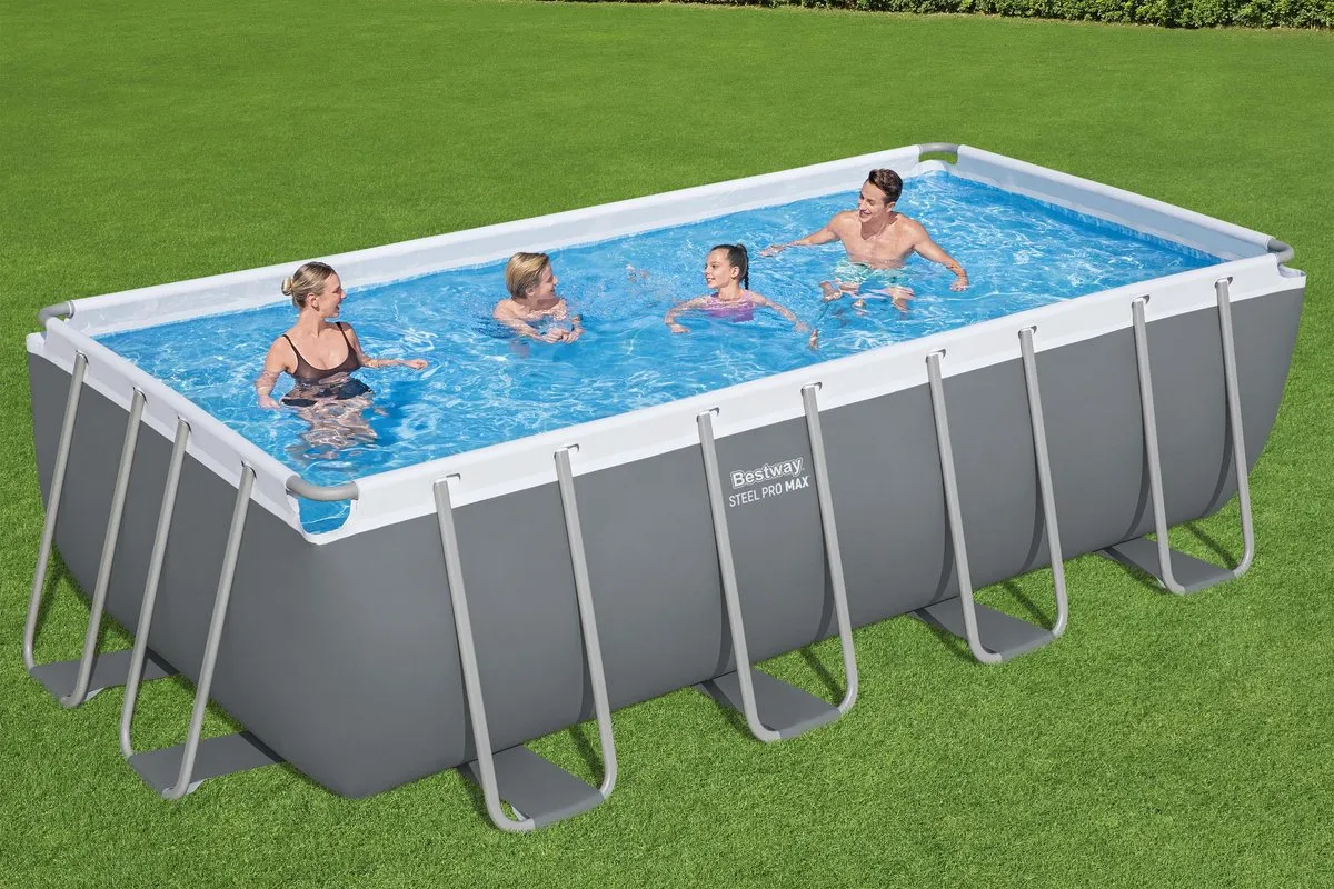 Bestway Steel Pro MAX Zwembadset 488x244x122cm - Grijs