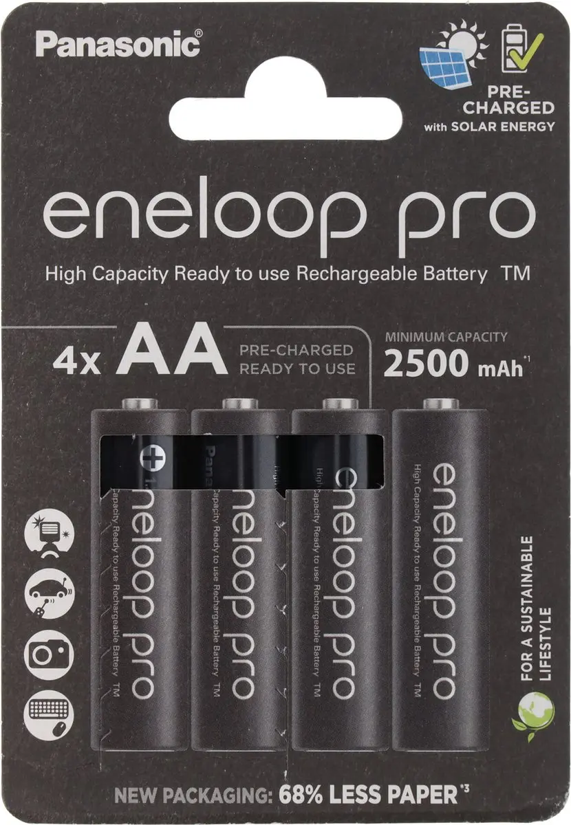 Sanyo eneloop Pro AA Oplaadbare Batterijen 2500mAh - 4 Stuks