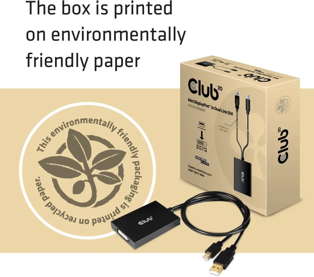 Club 3D CAC-1130 Mini DisplayPort naar Dual Link DVI Adapter - Zwart - afbeelding 3 van 6