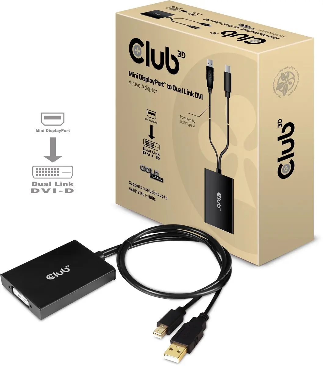 Club 3D CAC-1130 Mini DisplayPort naar Dual Link DVI Adapter