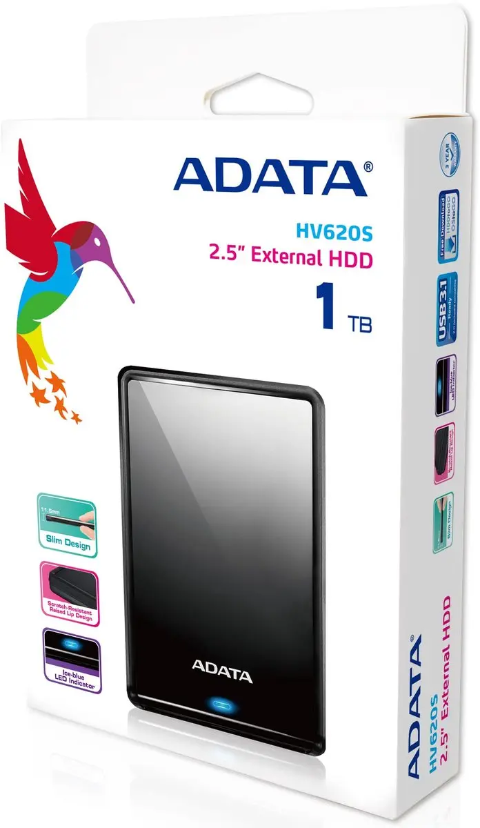 ADATA HV620S Externe Harde Schijf 1TB - Zwart
