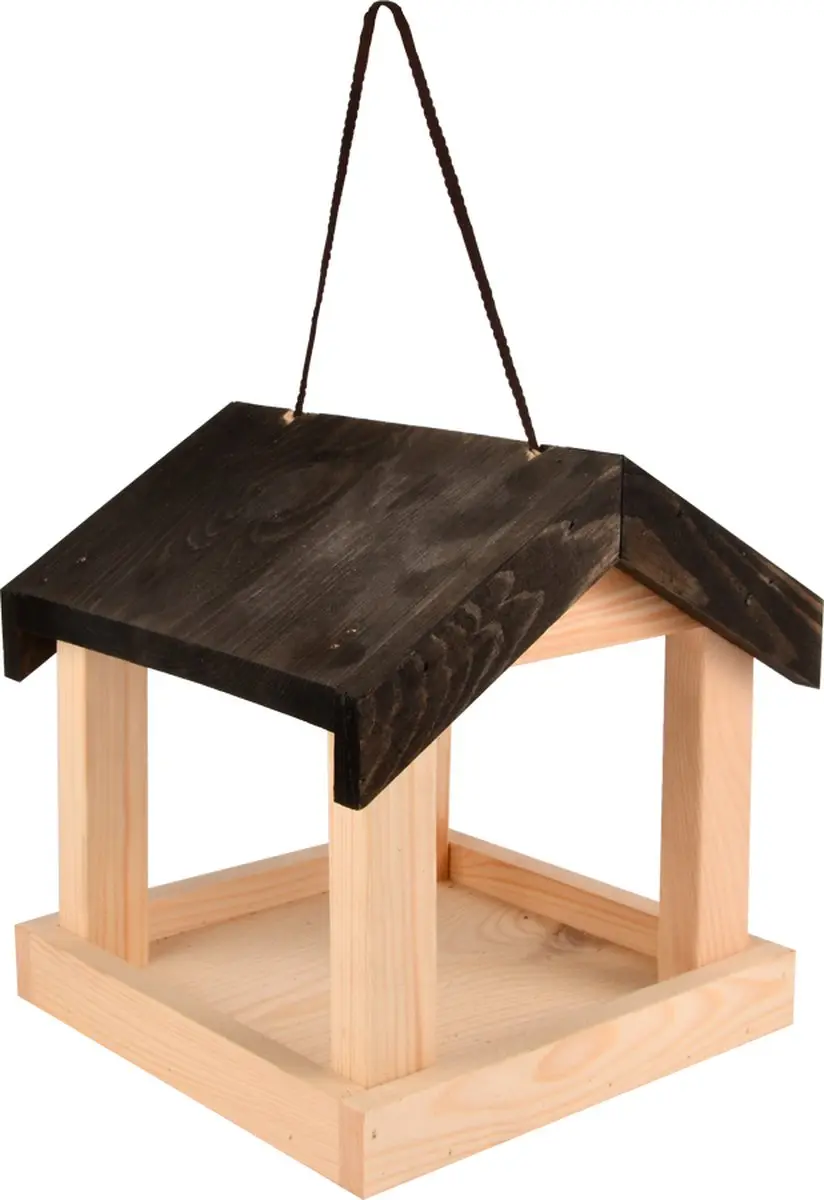 Esschert Design Voederhuis Hangend Hout 21,5x22x23cm