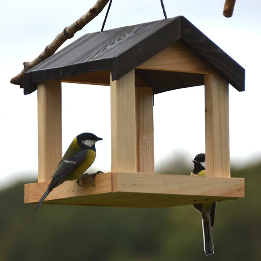 Esschert Design Voederhuis Hangend Hout 21,5x22x23cm