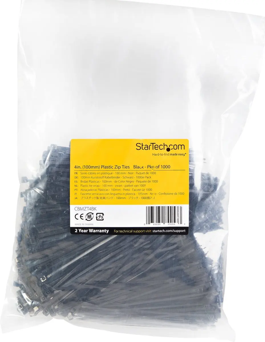 Startech 100mm Kabelbinders - 1000 Stuks - afbeelding 6 van 6