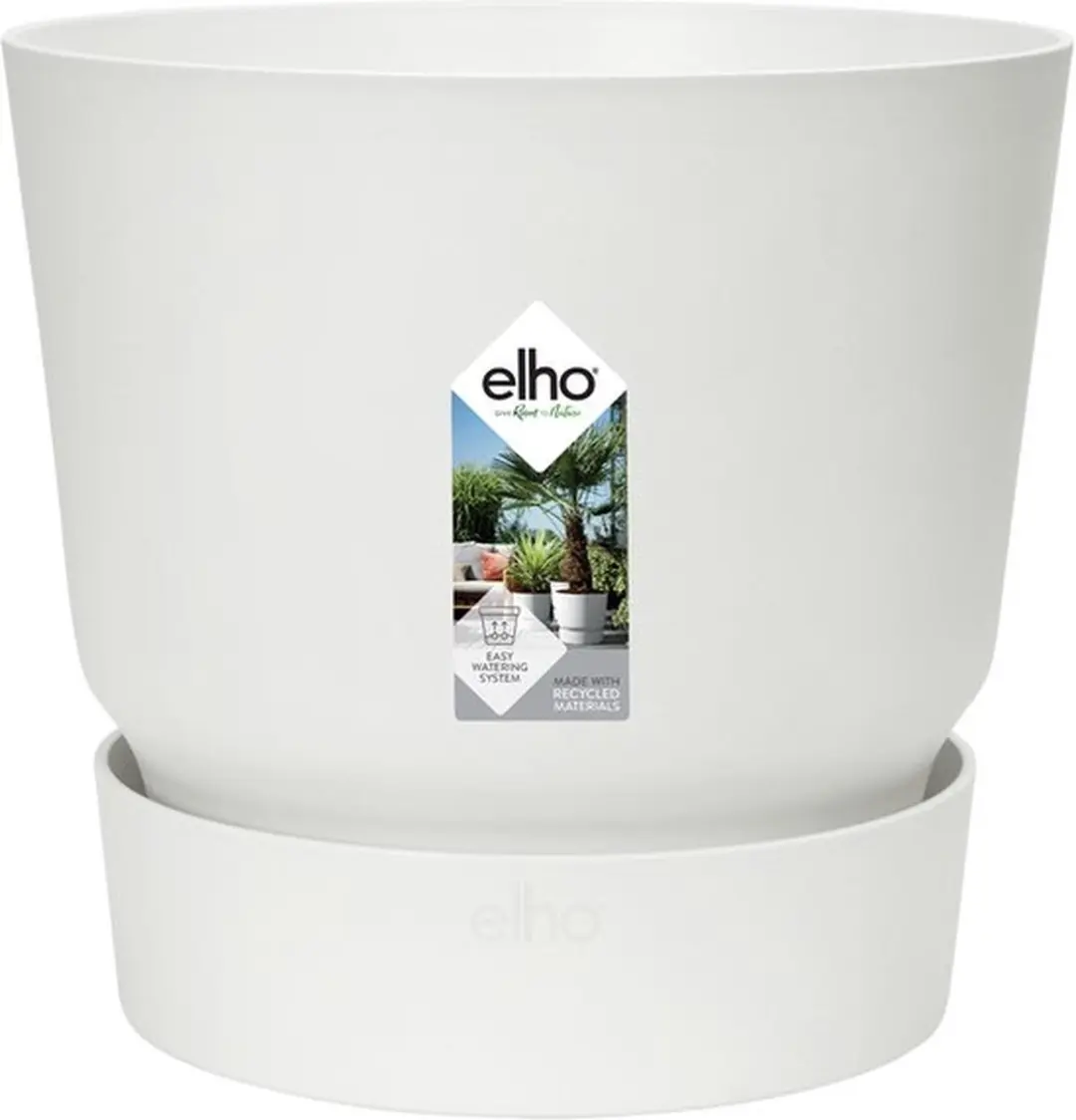 Elho Greenville Rond 30 Bloempot 13.3L - Wit