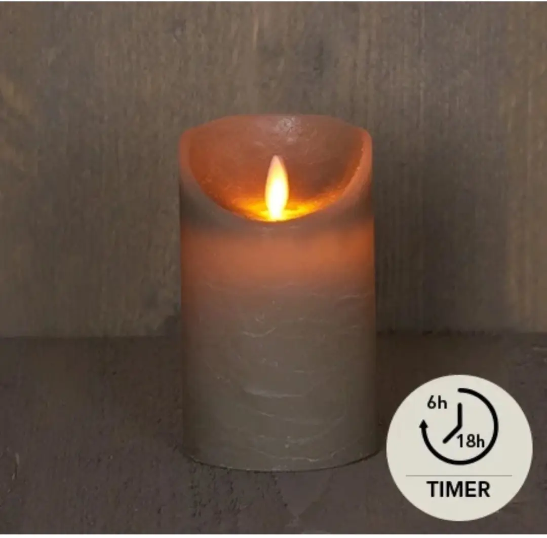 Anna's Collection Led Kaars Taupe H12,5xD7,5cm - MPN 8713619367236