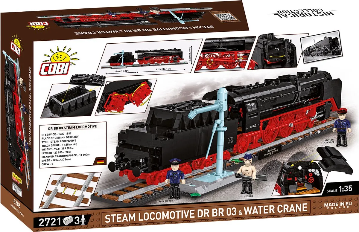 Cobi 6286 Stoomlocomotief & Waterkraan - 2721 Onderdelen - Meerkleurig